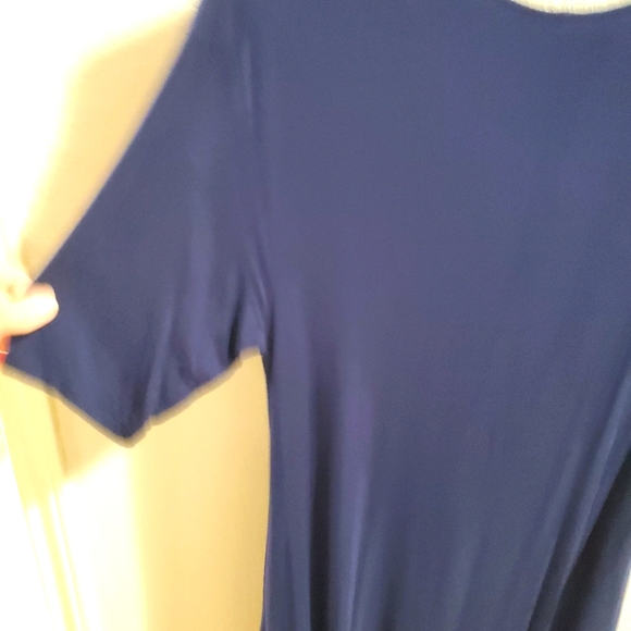 Blue, flower embroidered Nina Leonard dress - Picture 7 of 7